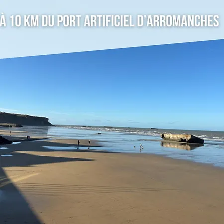 Tatil Evi Lumineuse Spacieuse Dans Impasse Au Calme A Proximite D'un Chateau Deux Verandas Grand Jardin Pour Velos, Pres Port En Bessin Et Bayeux, Proche Plages Du Debarquement Commes